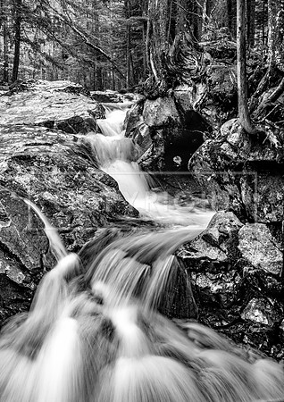 0322 BW - Basin Waterfall - Franconia Notch, NH