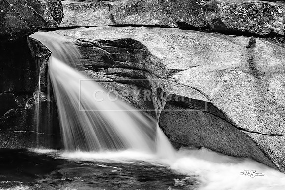 0345 BW - Basin Waterfall - Franconia Notch, NH