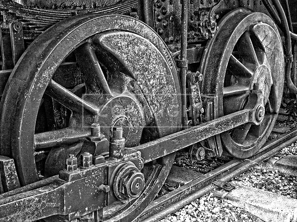 Florida 1188 BW - Train Wheels - Pioneer Fl Museum - Dade City, FL